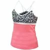 Jofit Women's Tequila Sunrise Adjustable Strap Tank Coral Glow/Cheetah Print TT043 -New Ace Tennis Shop Jofit TT032 CGL
