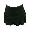 Lucky In Love Women's Pindot Rouched Skirt Black CB40-001 -New Ace Tennis Shop LIL CB40 Blk b1