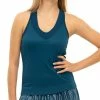 Lucky In Love Women's Pretty In Ink Wavy V Neck Tank CT644-402 -New Ace Tennis Shop LIL CT644 402 WEB