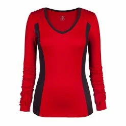 Tail Slam Event Women's Autumn Long Sleeve Top Red/Iron TE3441-3477