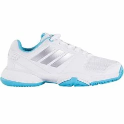 Adidas Barricade Club Junior Tennis Shoe White/Samba Blue BA7706