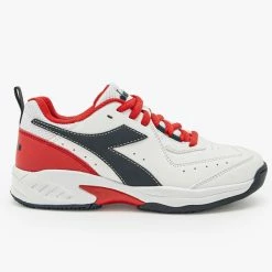 Diadora Challenge 5 SL Junior Tennis Shoe White/Red