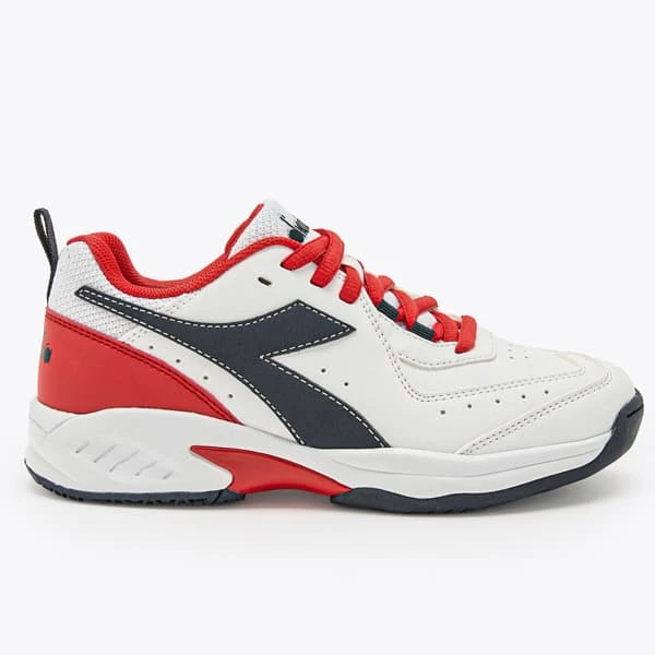 Diadora Challenge 5 SL Junior Tennis Shoe White/Red 3 Diadora Challenge 5 SL Junior Tennis Shoe White/Red