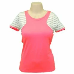 Inphorm Women's Shadow Cap Sleeve Top Champagne/Turbo