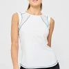 Lija Women's Power Tank White/Teal -New Ace Tennis Shop lija power tank 1 web