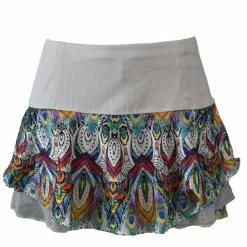 Lucky In Love Women's Velvet Vision Illusion Velour Skirt White CB311-674110