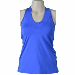 Lucky In Love Women's V Neck Tank Parisian Blue CT60-434