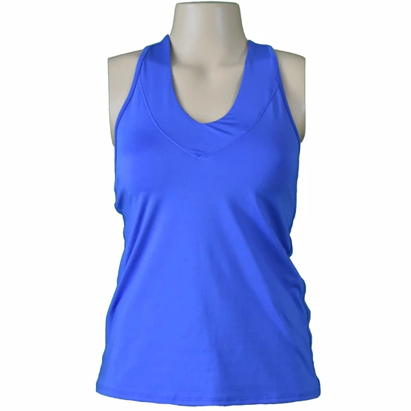 Lucky In Love Women's V Neck Tank Parisian Blue CT60-434 3 Lucky In Love Women's V Neck Tank Parisian Blue CT60-434
