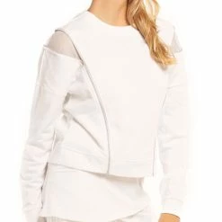 Lucky In Love Women's Core Zips Sealed Long Sleeve White CT828-110