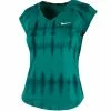 Nike Women's Pure Printed Top Neptune Green AR4030-370 -New Ace Tennis Shop nike ar4030 370 website